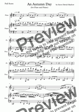 page one of "An Autumn Day" (for Flute and Piano)