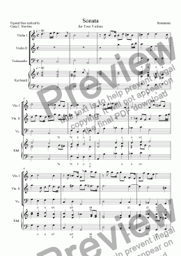 page one of Sonata for Two Violins