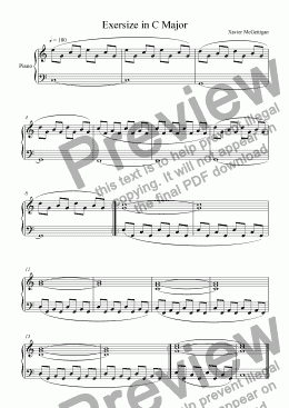 page one of Exersize in C Major
