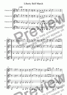 page one of Liberty Bell March (Clarinet Quartet)