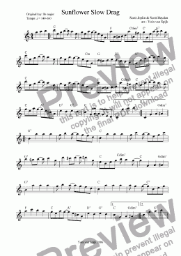 page one of Sunflower Slow Drag - Lead Sheet