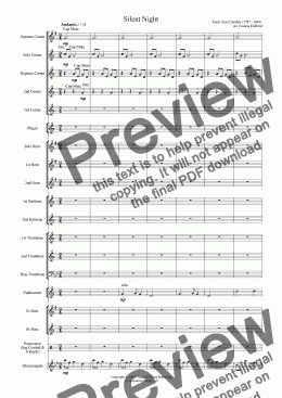 page one of Silent Night (Brass Band Version)