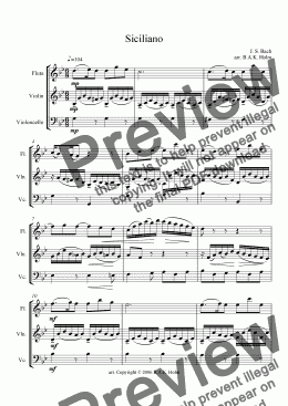 page one of Siciliano (flute, violin, and cello)