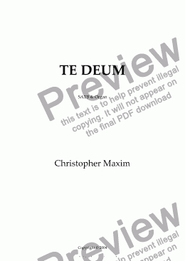 page one of Te Deum Laudamus (1st Setting)