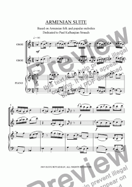 page one of Armenian Suite (2 oboes & piano)
