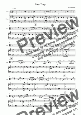 page one of Tasty Tango for Viola and Piano