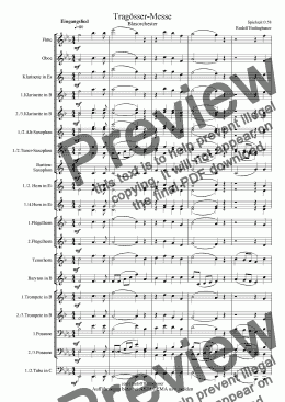 page one of Tragösser Messe  Blasorchester