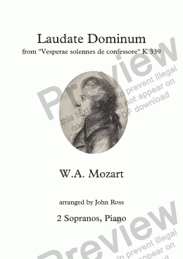 page one of Laudate Dominum (Mozart) - 2 Sopranos, Piano