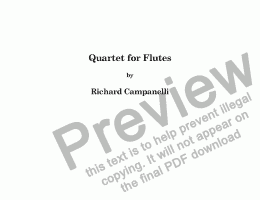 page one of QUARTET FOR FLUTES