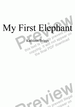 page one of My First Elephant