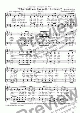 page one of What Will You Do With This Jesus? Hymn