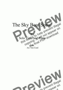 page one of The Skye Boat Song for Viola and Piano