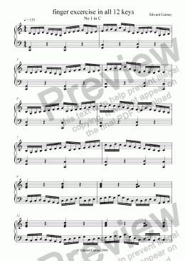 page one of Finger excercise in 12 keys