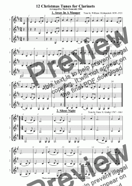 page one of 12 Christmas Tunes for Clarinets in 3 Parts