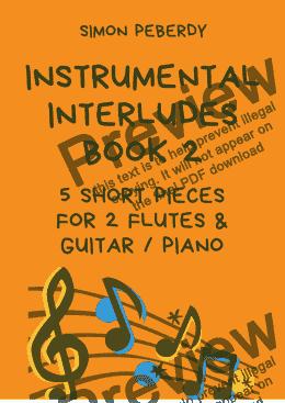 page one of Instrumental Interludes Book 2 for 2 flutes and guitar / piano