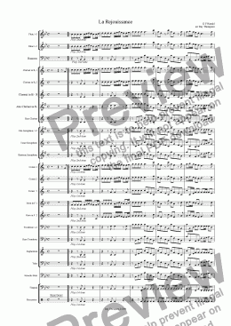 page one of Handel: La Rejouissance from The Music for the Royal Fireworks (Feuerwerksmusik) - concert band