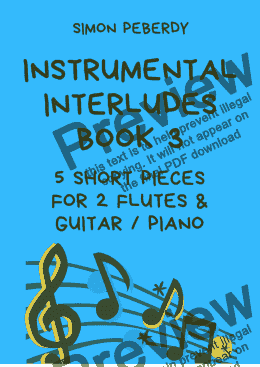 page one of Instrumental Interludes Book 3 for 2 flutes and guitar / piano