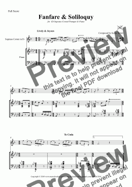 page one of Fanfare & Soliloquy for Eb Soprano Cornet/Trumpet