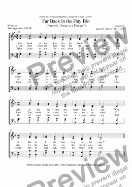 page one of Far Back in the Hay Bin (Updated Hymn Collection: Crazy Carols)