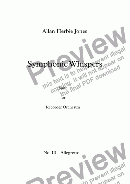 page one of Symphonic Whispers - Movement 3