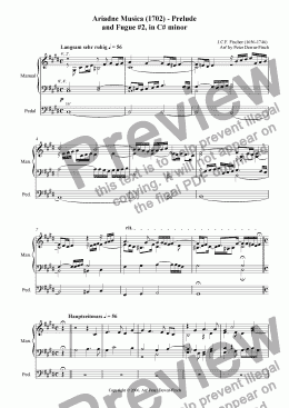 page one of Ariadne Musica (1702) Prelude und Fugue #2, C# minor