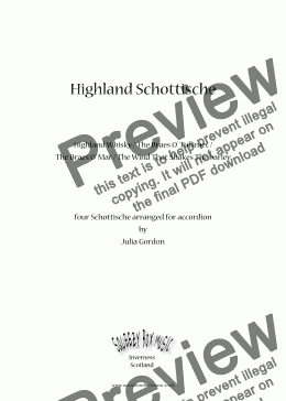 page one of Highland Schottische (Highland Whisky / The Braes O' Tullimet / The Braes O' Mar / The Wind That Shakes The Barley)