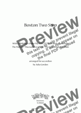 page one of Boston Two Step (With A Shilelagh Under My Arm / If You're Irish, Come Into The Parlour / Macnamara's Band / The Irish Washerwoman)