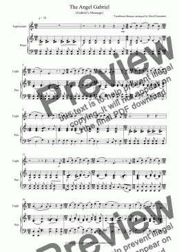 page one of The Angel Gabriel for Euphonium in Bb and Piano