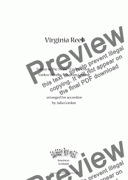 page one of Virginia Reel (Turkey In The Straw / Cripple Creek / Yankee Doodle / Kingdom Coming)