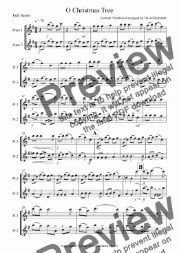 page one of O Christmas Tree for Flute Duet