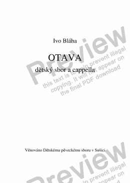 page one of OTAVA - dětský sbor a cappella (Czech words)
