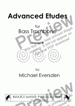 page one of Advanced Etudes for Bass Trombone