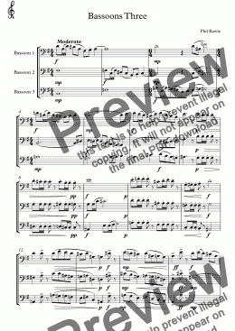 page one of Bassoons Three - Bassoon Trio
