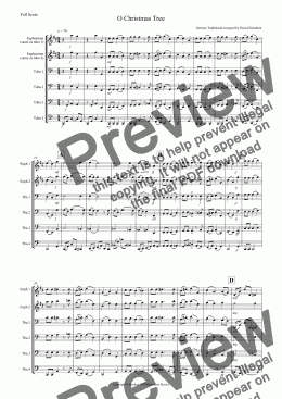page one of O Christmas Tree for Tuba Quartet