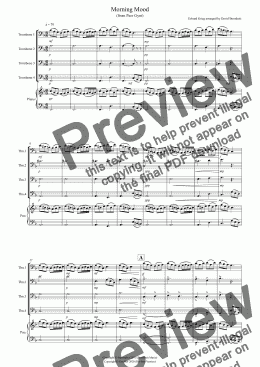 page one of Morning Mood (from Peer Gynt) for Trombone Quartet