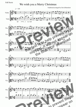 page one of We wish you a Merry Christmas for Violin and Viola Duet