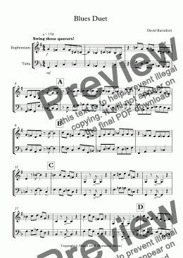 page one of Blues Duet for Euphonium and Tuba