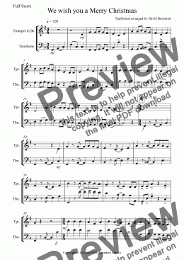 page one of We wish you a Merry Christmas for Trumpet in Bb and Trombone Duet
