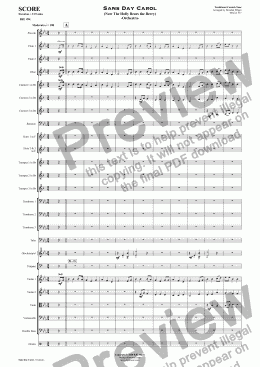 page one of Sans Day Carol (Now The Holly Bears the Berry) - Orchestra