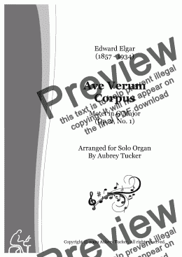 page one of Organ: Ave Verum Corpus (Motet in G Major, Op. 2, No. 1) - Edward Elgar