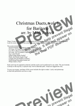 page one of Christmas Carols (Baritone Duets), Vols. 1 and 2 together