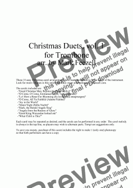 page one of Christmas Carols (Trombone Duets), Vols. 1 and 2 together