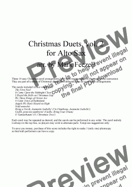 page one of Christmas Carols (Alto Sax Duets), Vol. 2