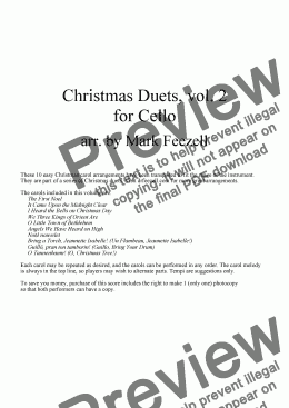 page one of Christmas Carols (Cello Duets), Vol. 2