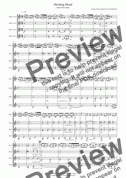 page one of Morning Mood (from Peer Gynt) for Horn Quartet