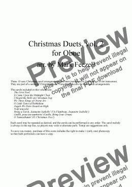 page one of Christmas Carols (Oboe Duets), Vol. 2