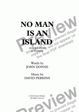 page one of No Man is an Island
