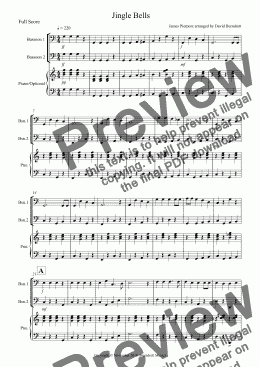 page one of Jingle Bells (easy version) for Bassoon Duet