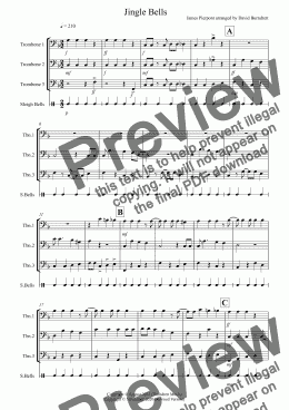 page one of Jingle bells (jazzy Style!) for Trombone Trio