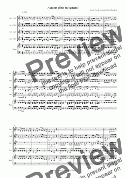 page one of Autumn "Four Seasons" for Horn Quartet